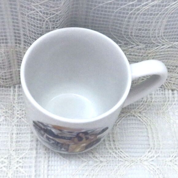 White Ceramic Coffee Mug with Serenity Prayer and Native American Girl Handmade - Picture 2 of 8